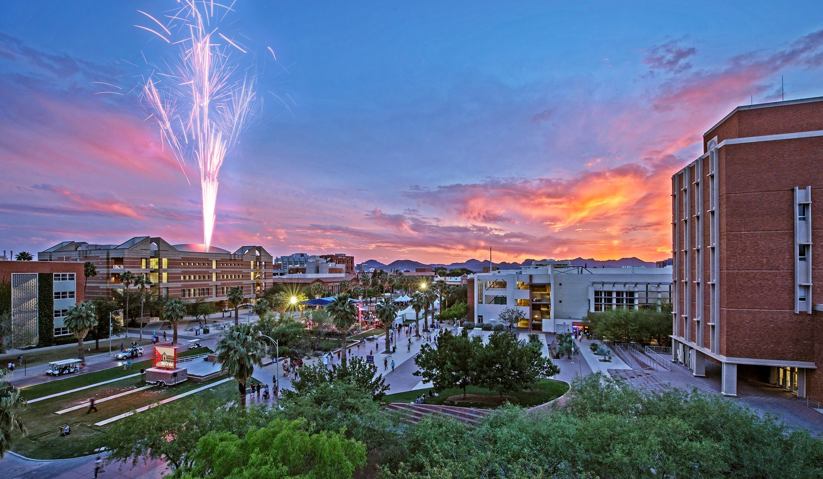 This is a panorama shot of the the University of Arizona main campus.